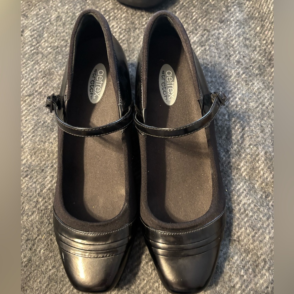 Aetrex Mary Janes Women’s Black Leather Casual Comfort Shoes Size 9‎